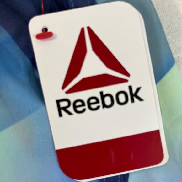 Reebok Womens Slim Fit Geometric Blue Pattern Shorts Size S- NEW - Picture 4 of 7